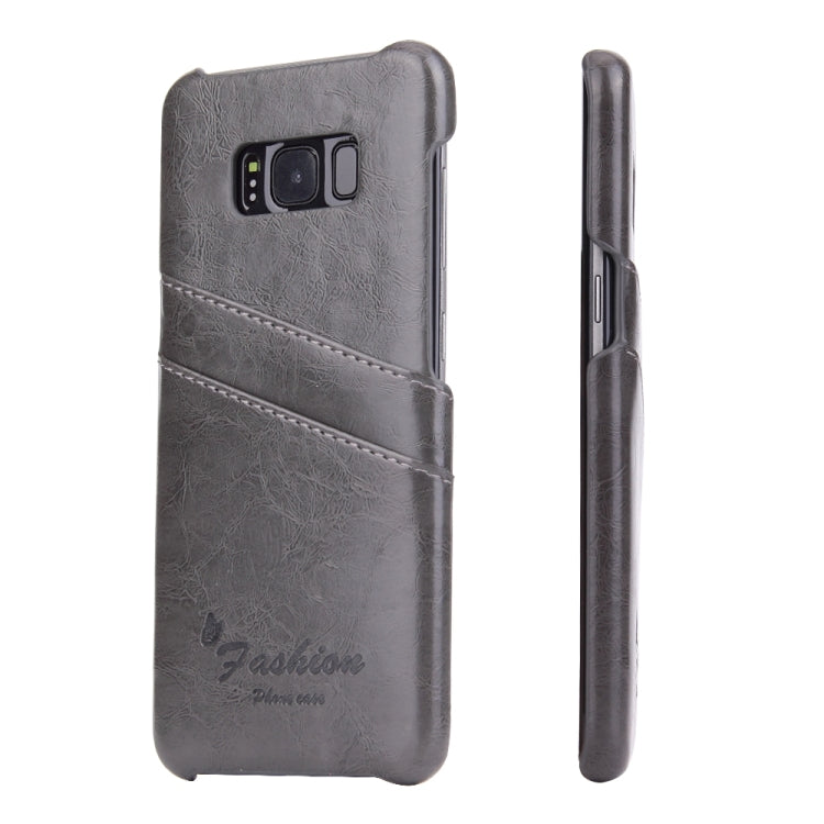 Fierre Shann Retro Oil Wax Texture PU Leather Case for Galaxy S8, with Card Slots