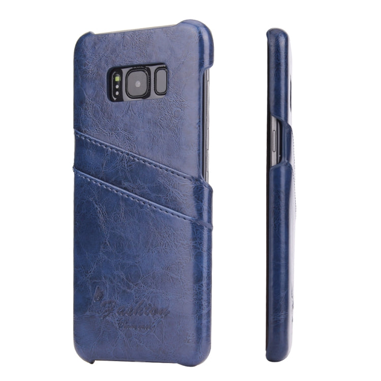Fierre Shann Retro Oil Wax Texture PU Leather Case for Galaxy S8, with Card Slots
