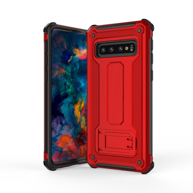 Ultra-thin Shockproof PC + TPU Armor Protective Case for Galaxy S10, with Holder