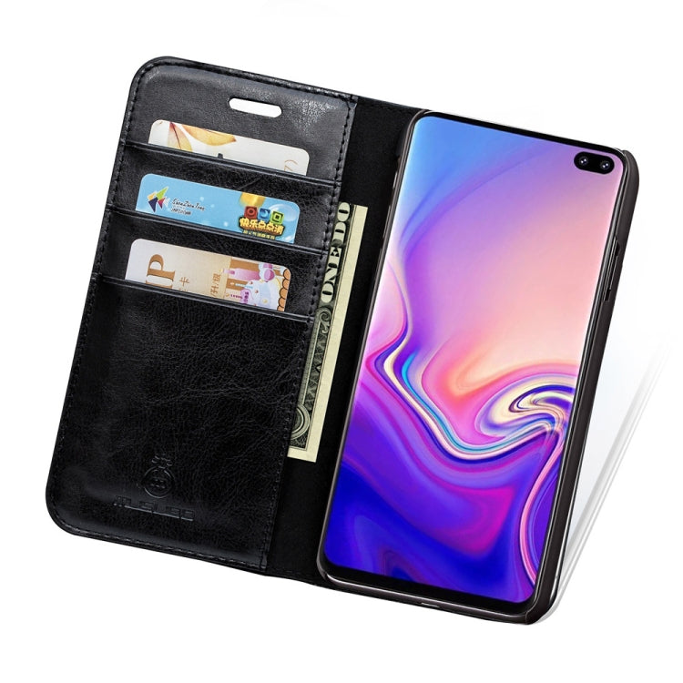 MUSUBO H3 Crazy Horse Texture Horizontal Flip PU Leather Case for Galaxy S10e, with Holder & Card Slots & Wallet