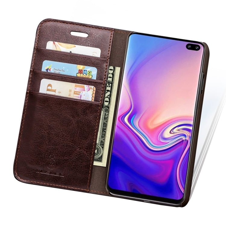 MUSUBO H3 Crazy Horse Texture Horizontal Flip PU Leather Case for Galaxy S10e, with Holder & Card Slots & Wallet