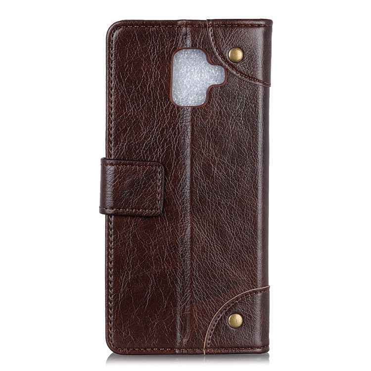 Copper Buckle Nappa Texture Horizontal Flip Leather Case for Galaxy J6+, with Holder & Card Slots & Wallet