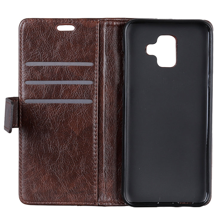 Copper Buckle Nappa Texture Horizontal Flip Leather Case for Galaxy J6+, with Holder & Card Slots & Wallet
