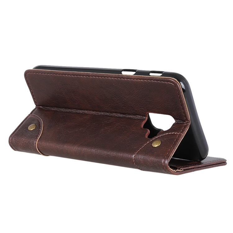 Copper Buckle Nappa Texture Horizontal Flip Leather Case for Galaxy J6+, with Holder & Card Slots & Wallet