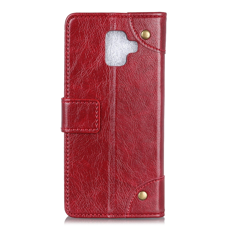 Copper Buckle Nappa Texture Horizontal Flip Leather Case for Galaxy J6+, with Holder & Card Slots & Wallet