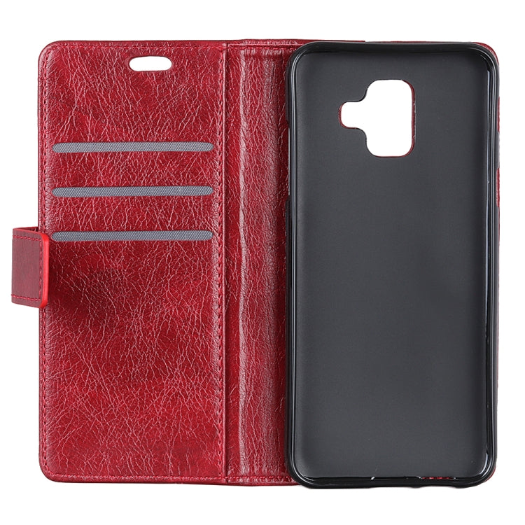 Copper Buckle Nappa Texture Horizontal Flip Leather Case for Galaxy J6+, with Holder & Card Slots & Wallet