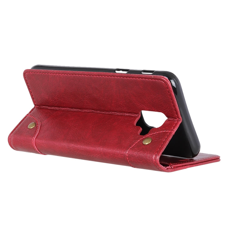 Copper Buckle Nappa Texture Horizontal Flip Leather Case for Galaxy J6+, with Holder & Card Slots & Wallet