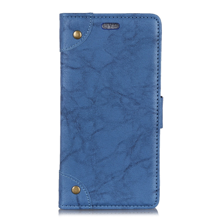 Copper Buckle Retro Crazy Horse Texture Horizontal Flip Leather Case for Galaxy J6+, with Holder & Card Slots & Wallet