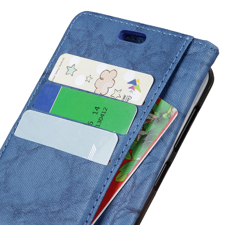 Copper Buckle Retro Crazy Horse Texture Horizontal Flip Leather Case for Galaxy J6+, with Holder & Card Slots & Wallet