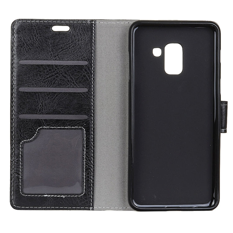Retro Crazy Horse Texture Horizontal Flip Leather Case for Galaxy J6+,  with Card Slots & Holder & Photo Frame