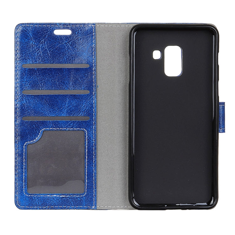 Retro Crazy Horse Texture Horizontal Flip Leather Case for Galaxy J6+,  with Card Slots & Holder & Photo Frame