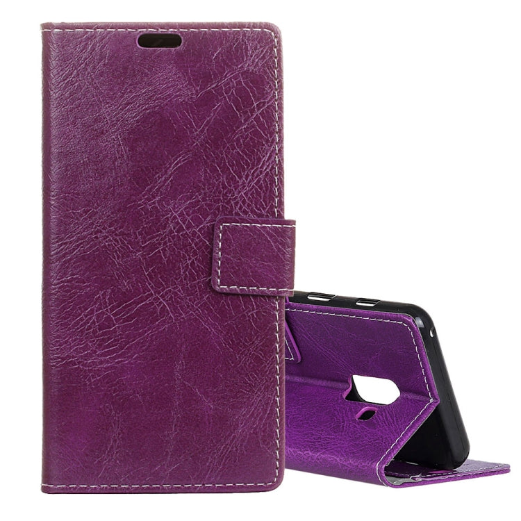 Retro Crazy Horse Texture Horizontal Flip Leather Case for Galaxy J6+,  with Card Slots & Holder & Photo Frame
