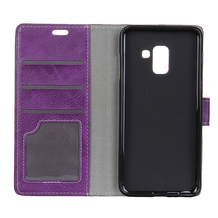 Retro Crazy Horse Texture Horizontal Flip Leather Case for Galaxy J6+,  with Card Slots & Holder & Photo Frame