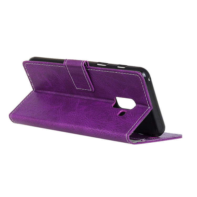 Retro Crazy Horse Texture Horizontal Flip Leather Case for Galaxy J6+,  with Card Slots & Holder & Photo Frame