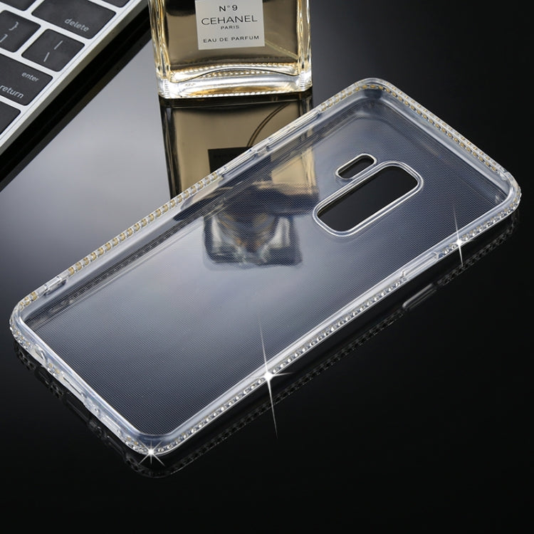 For Galaxy S9+ Diamond Border TPU Transparent Protective Back Cover Case(Transparent)