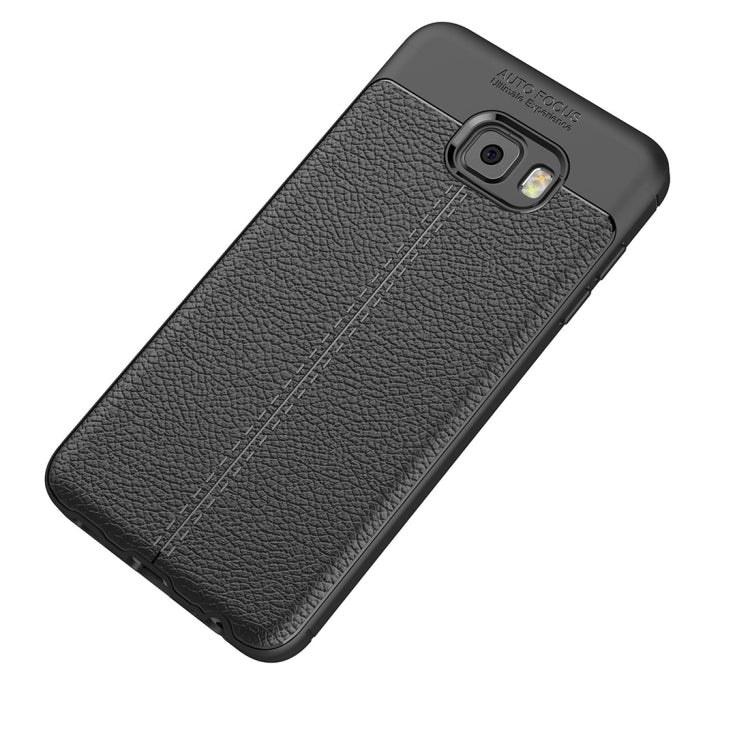 For Galaxy C7 Pro Litchi Texture Design Soft TPU Anti-skip Protective Cover Back Case