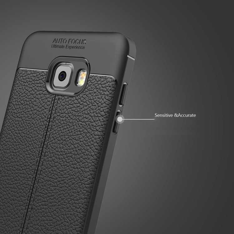 For Galaxy C7 Pro Litchi Texture Design Soft TPU Anti-skip Protective Cover Back Case