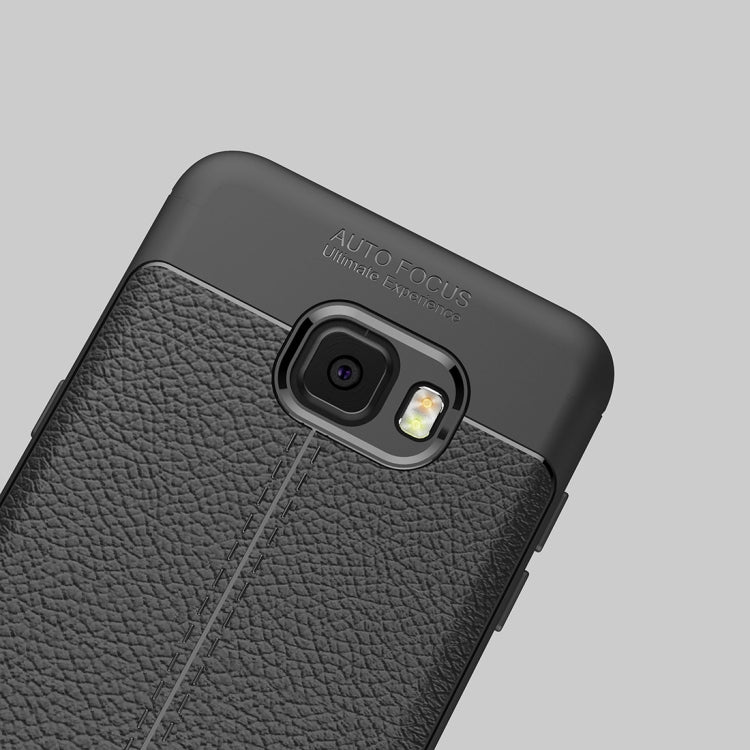 For Galaxy C7 Pro Litchi Texture Design Soft TPU Anti-skip Protective Cover Back Case