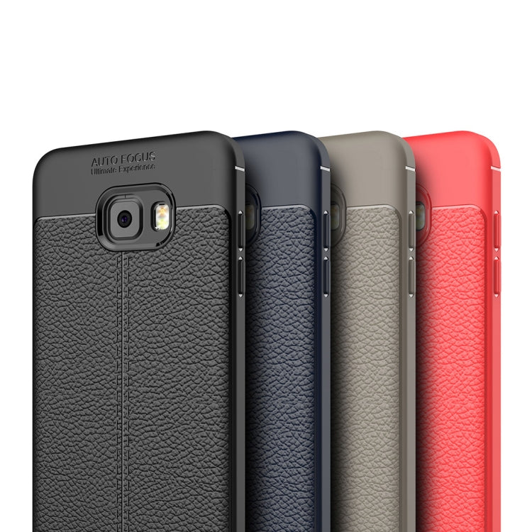 For Galaxy C7 Pro Litchi Texture Design Soft TPU Anti-skip Protective Cover Back Case