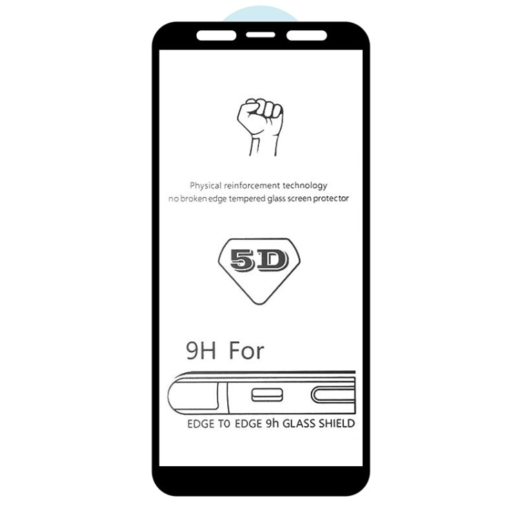 25 PCS 9H 5D Full Glue Full Screen Tempered Glass Film for Galaxy J4+ / J6+