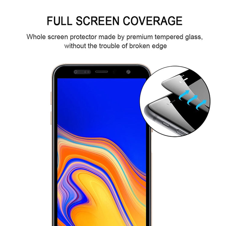 25 PCS 9H 5D Full Glue Full Screen Tempered Glass Film for Galaxy J4+ / J6+