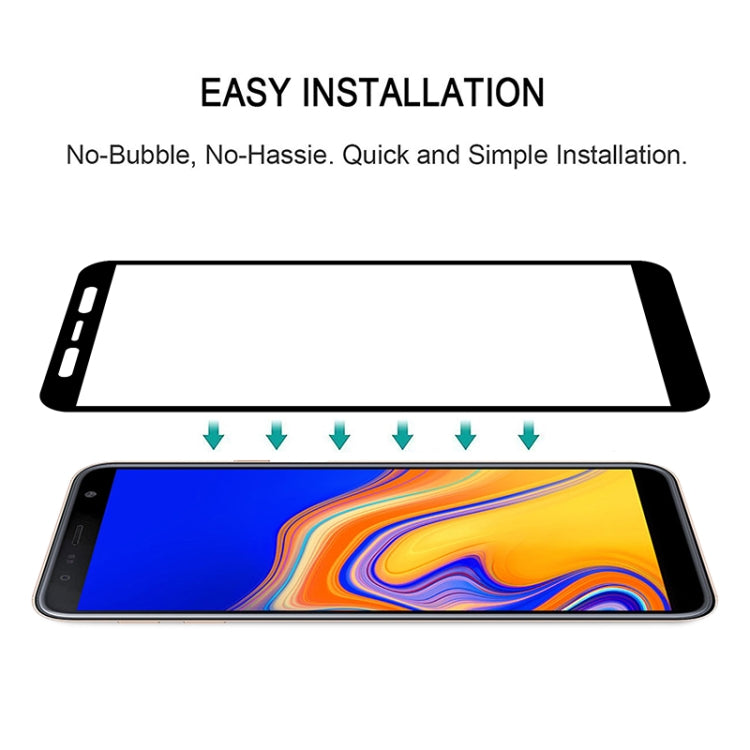 25 PCS 9H 5D Full Glue Full Screen Tempered Glass Film for Galaxy J4+ / J6+