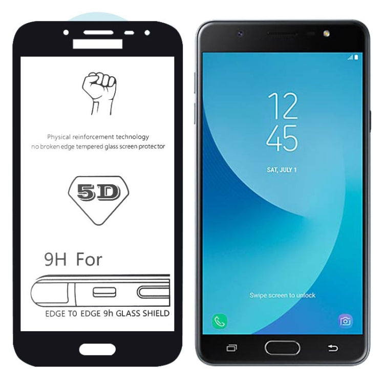 9H 5D Full Glue Full Screen Tempered Glass Film for Galaxy J7 Max