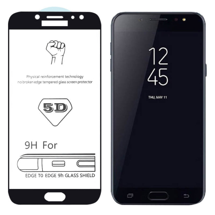9H 5D Full Glue Full Screen Tempered Glass Film for Galaxy J7+