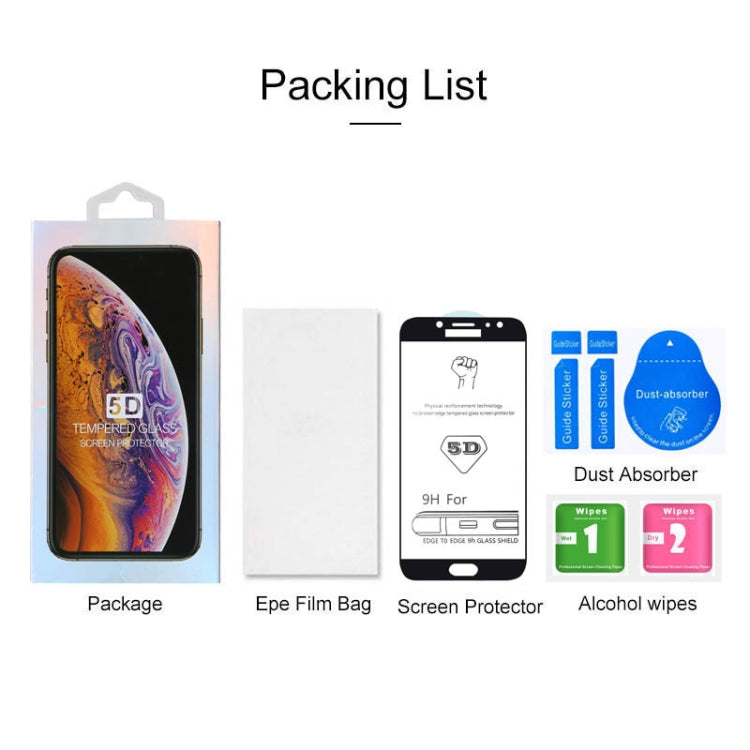 9H 5D Full Glue Full Screen Tempered Glass Film for Galaxy J7 Pro