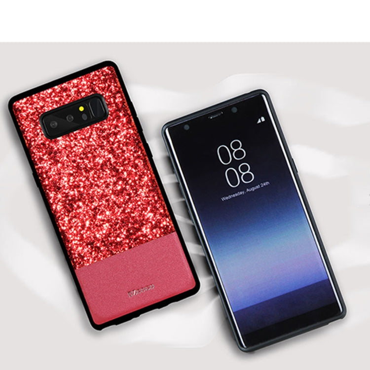 DZGOGO BLING Series for Galaxy Note 8 PU + TPU + PC Sequins Grind Arenaceous Protection Case Cover (Black)