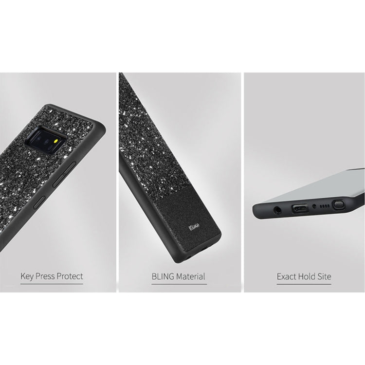 DZGOGO BLING Series for Galaxy Note 8 PU + TPU + PC Sequins Grind Arenaceous Protection Case Cover (Black)