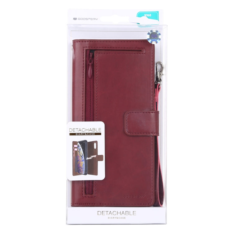 GOOSPERY DETACHABLE DIARY Horizontal Flip Leather Case with Holder & Card Slots & Zipper & Wallet for Galaxy Note 9