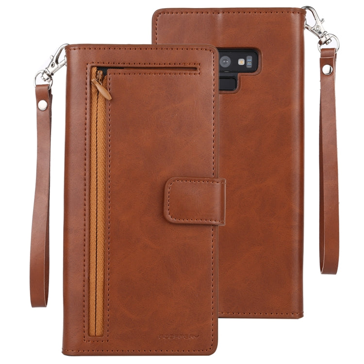 GOOSPERY DETACHABLE DIARY Horizontal Flip Leather Case with Holder & Card Slots & Zipper & Wallet for Galaxy Note 9