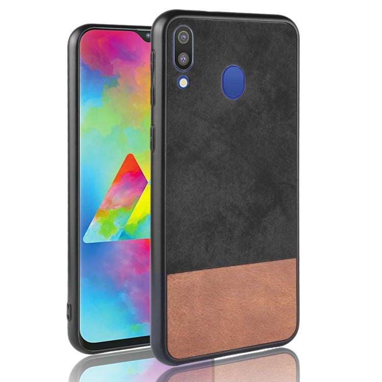 Shockproof Color Matching Denim PC + PU + TPU Case for Galaxy M20