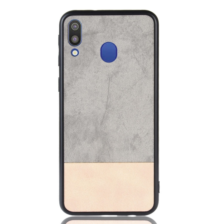 Shockproof Color Matching Denim PC + PU + TPU Case for Galaxy M20