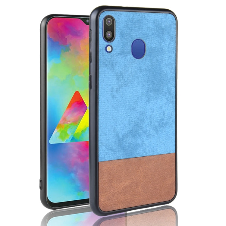 Shockproof Color Matching Denim PC + PU + TPU Case for Galaxy M20