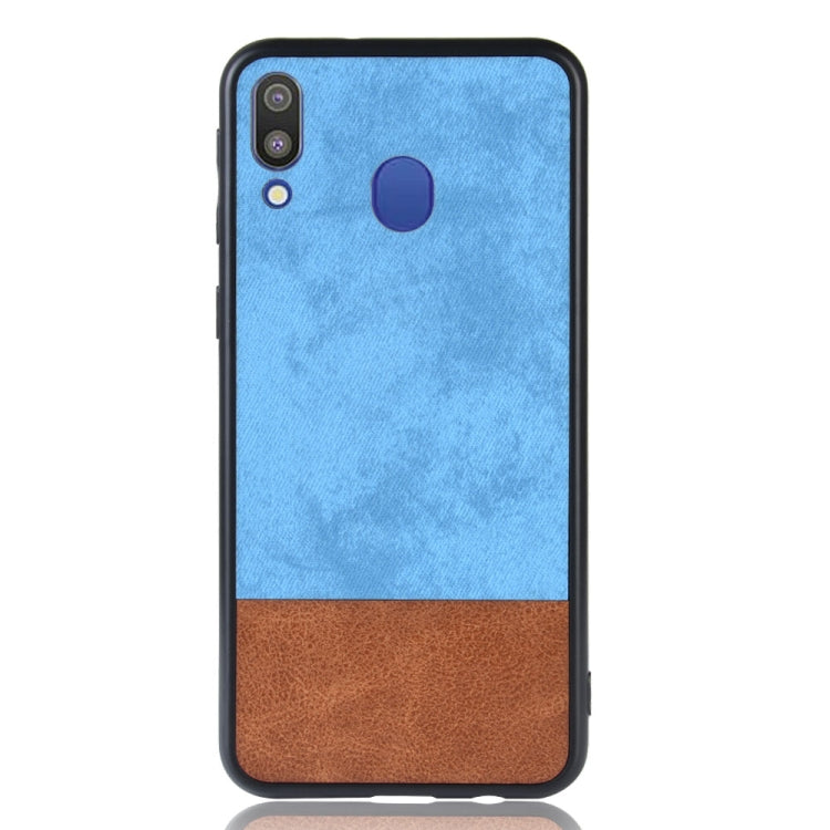 Shockproof Color Matching Denim PC + PU + TPU Case for Galaxy M20