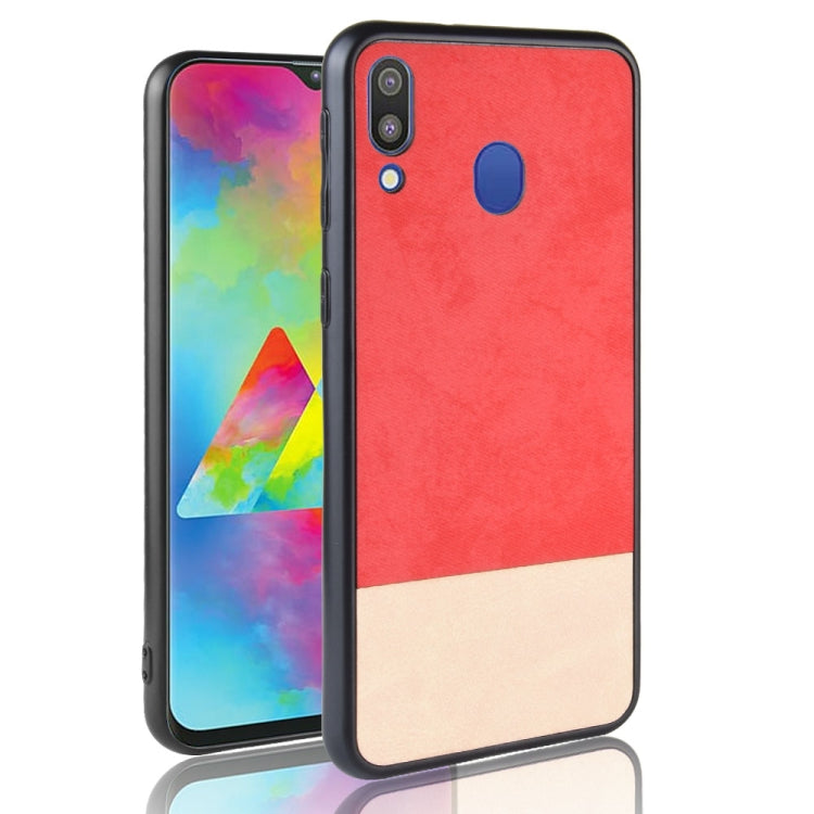 Shockproof Color Matching Denim PC + PU + TPU Case for Galaxy M20