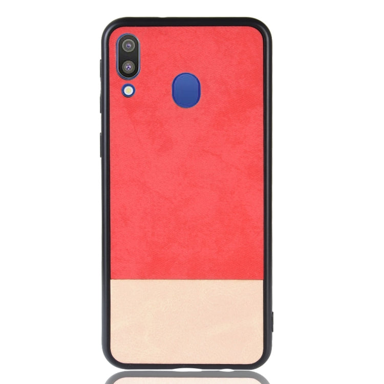 Shockproof Color Matching Denim PC + PU + TPU Case for Galaxy M20