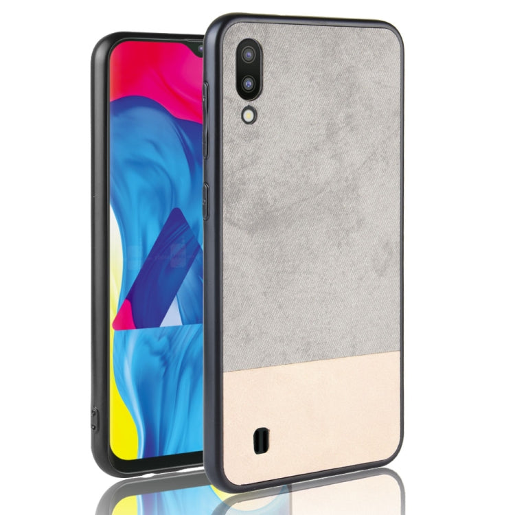 Shockproof Color Matching Denim PC + PU + TPU Case for Galaxy M10