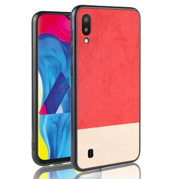 Shockproof Color Matching Denim PC + PU + TPU Case for Galaxy M10
