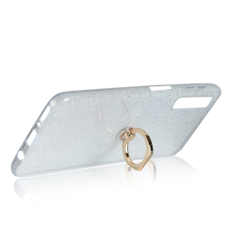 Glittery Powder Shockproof TPU Case for Galaxy A7 (2018), with 360 Degree Rotation Ring Holder