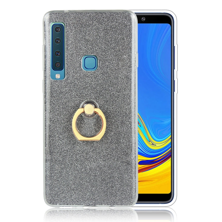 Glittery Powder Shockproof TPU Case for Galaxy A9 (2018) / A9s, with 360 Degree Rotation Ring Holder