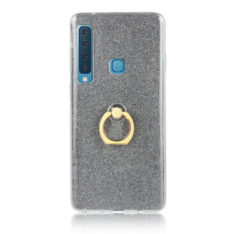 Glittery Powder Shockproof TPU Case for Galaxy A9 (2018) / A9s, with 360 Degree Rotation Ring Holder