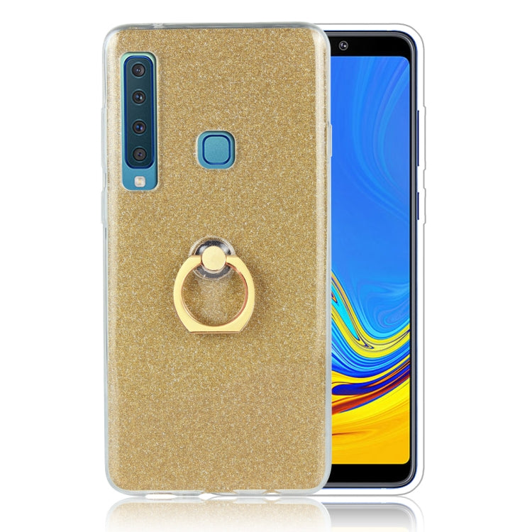 Glittery Powder Shockproof TPU Case for Galaxy A9 (2018) / A9s, with 360 Degree Rotation Ring Holder