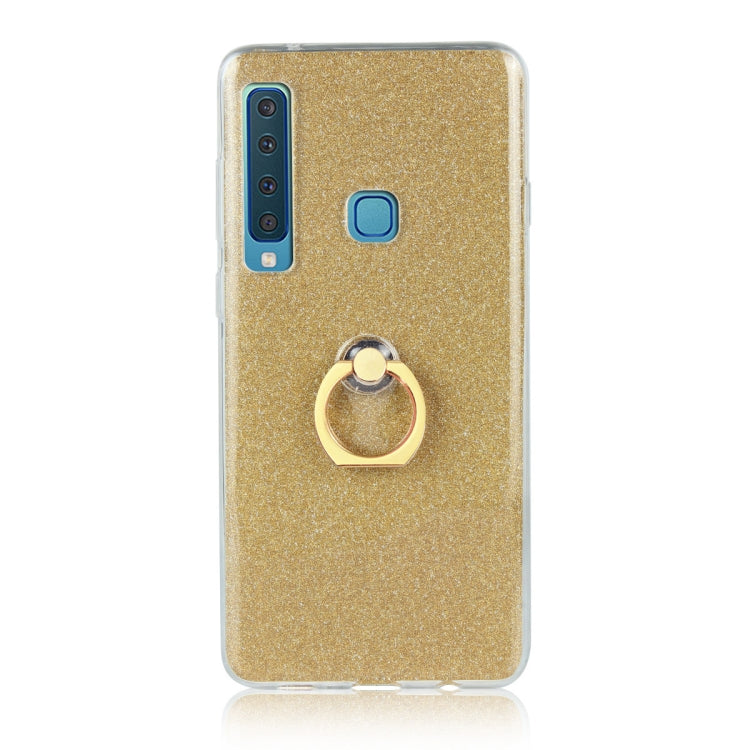 Glittery Powder Shockproof TPU Case for Galaxy A9 (2018) / A9s, with 360 Degree Rotation Ring Holder