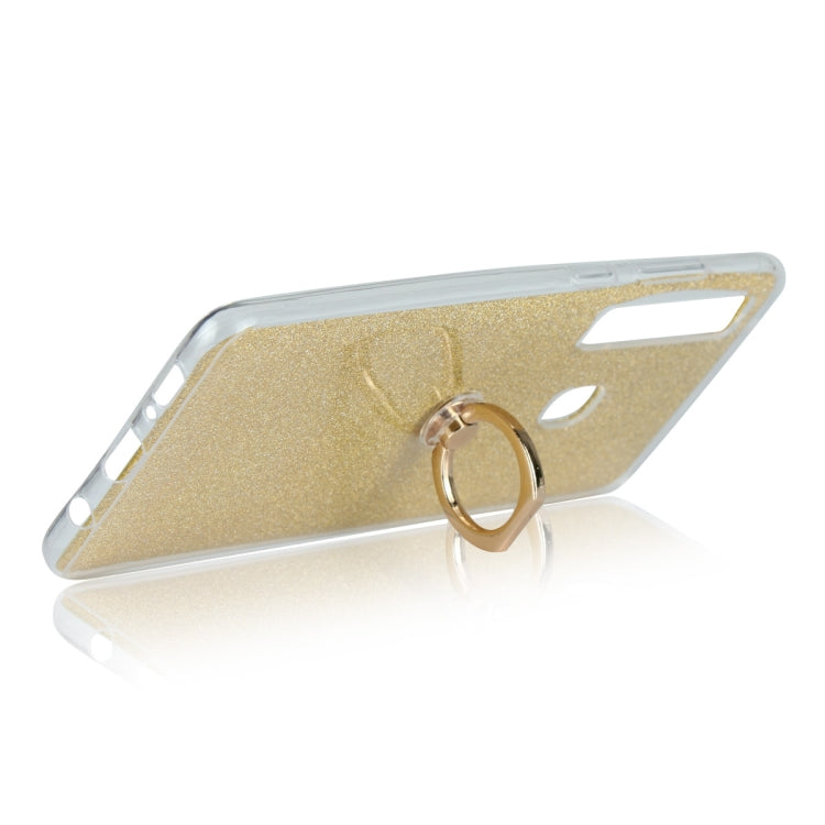 Glittery Powder Shockproof TPU Case for Galaxy A9 (2018) / A9s, with 360 Degree Rotation Ring Holder