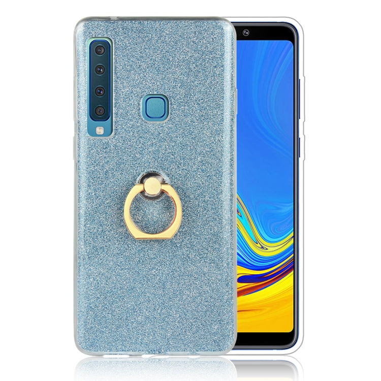 Glittery Powder Shockproof TPU Case for Galaxy A9 (2018) / A9s, with 360 Degree Rotation Ring Holder