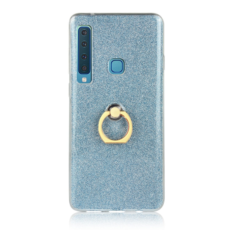 Glittery Powder Shockproof TPU Case for Galaxy A9 (2018) / A9s, with 360 Degree Rotation Ring Holder