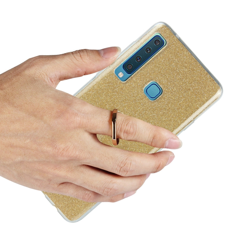 Glittery Powder Shockproof TPU Case for Galaxy A9 (2018) / A9s, with 360 Degree Rotation Ring Holder